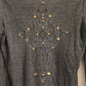 Embellished, waffle shirt